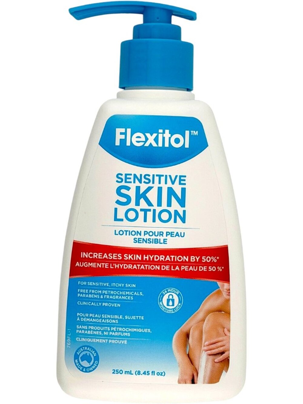 Flexitol Sensitive Skin Lotion 250mL Dry Itchy Skin Fragrance Free Body Pump NWT